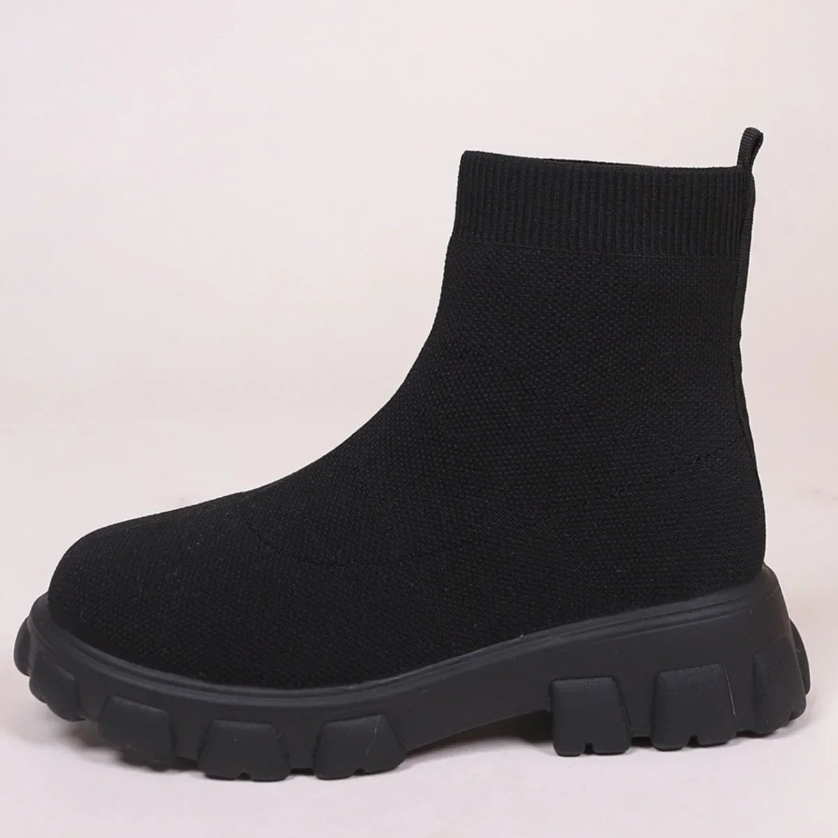 Knitted Platform Sock Ankle Boots