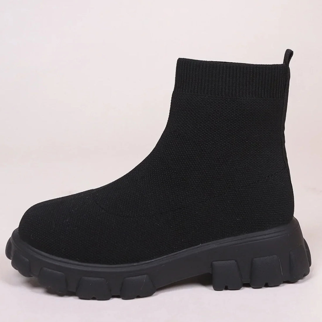 Knitted Platform Sock Ankle Boots