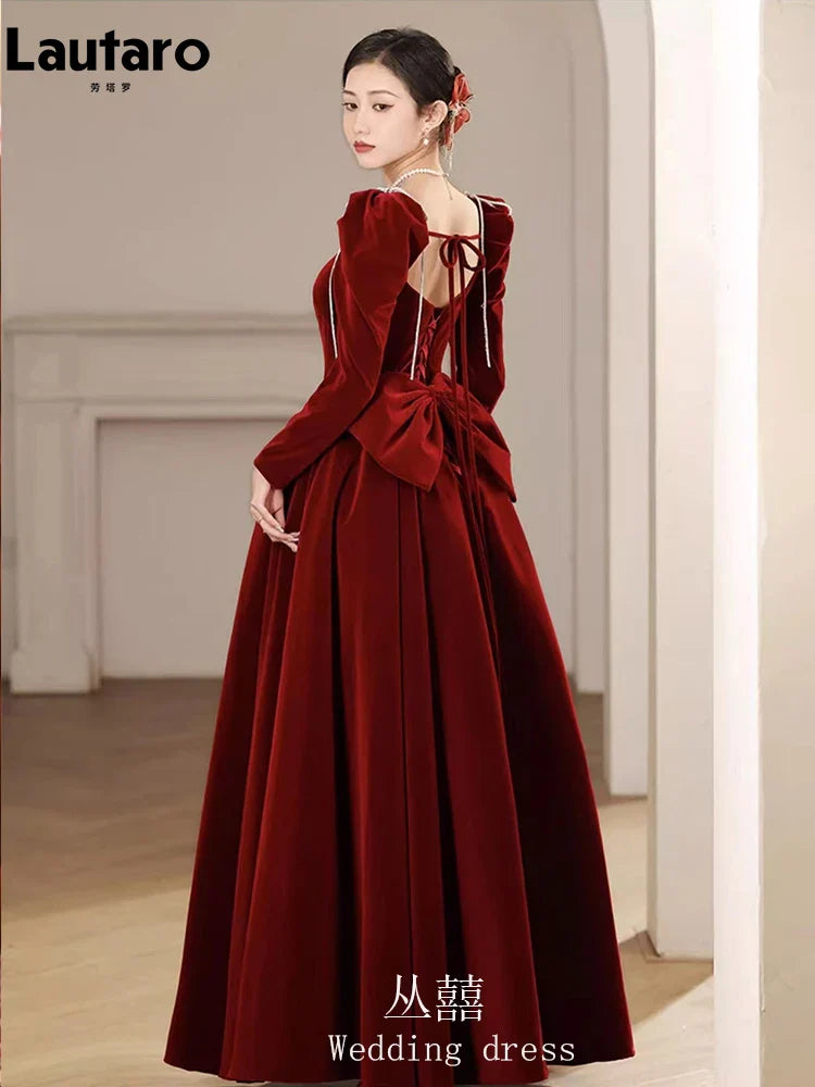 Velvet Maxi Evening Party Dress