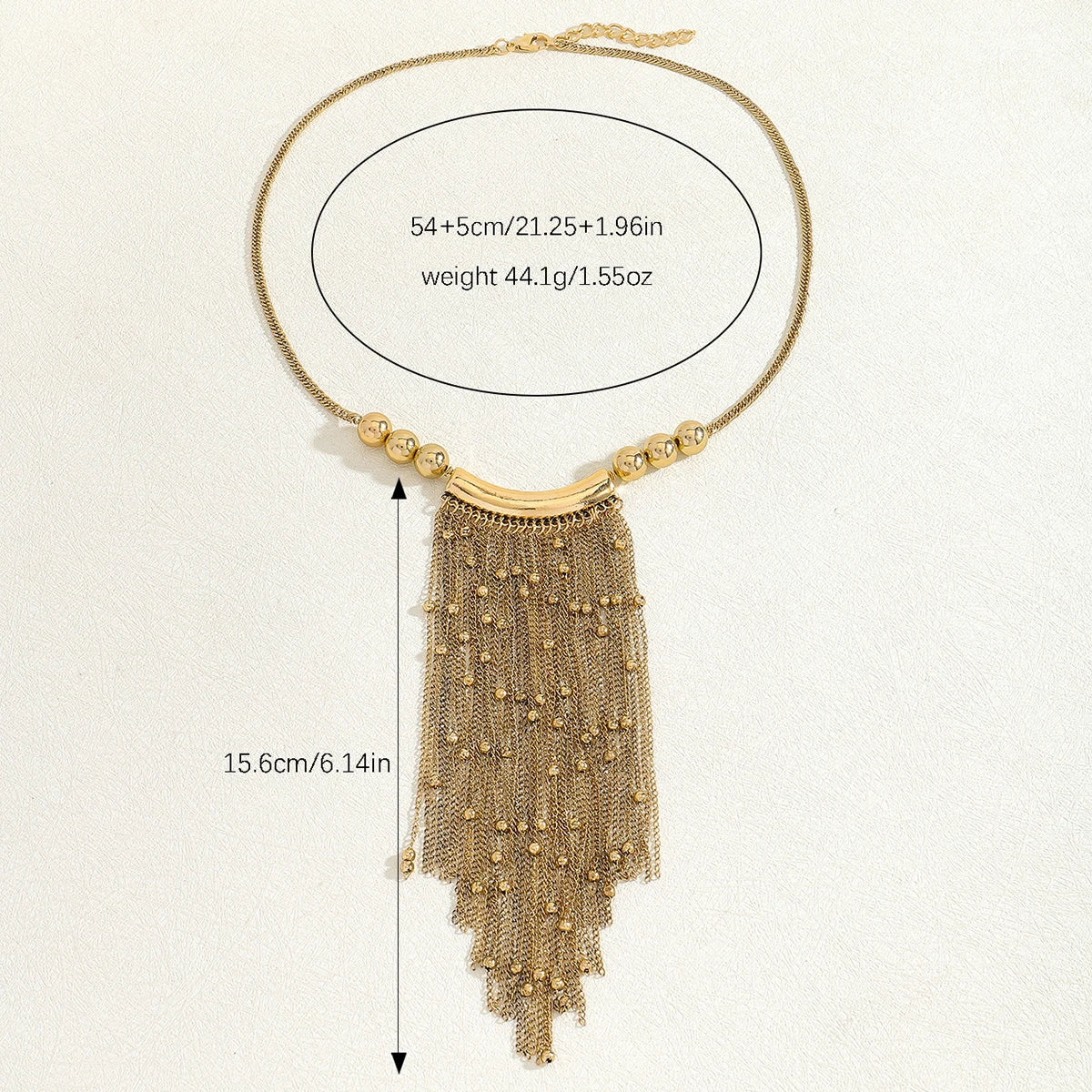 Beaded Tassel Statement Necklace