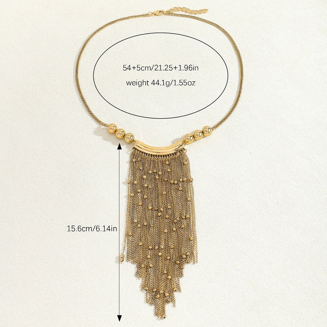 Beaded Tassel Statement Necklace