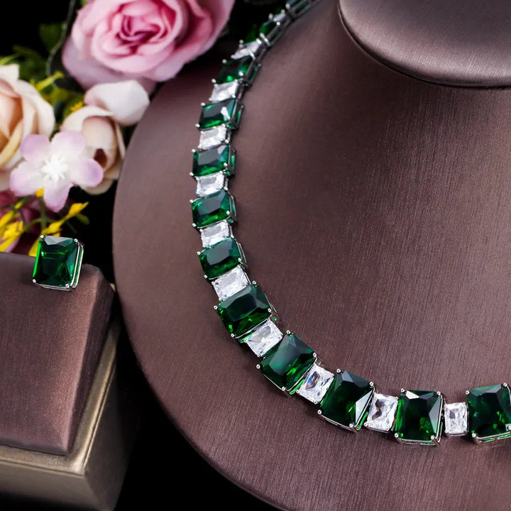 Emerald Diamond Jewelry Set