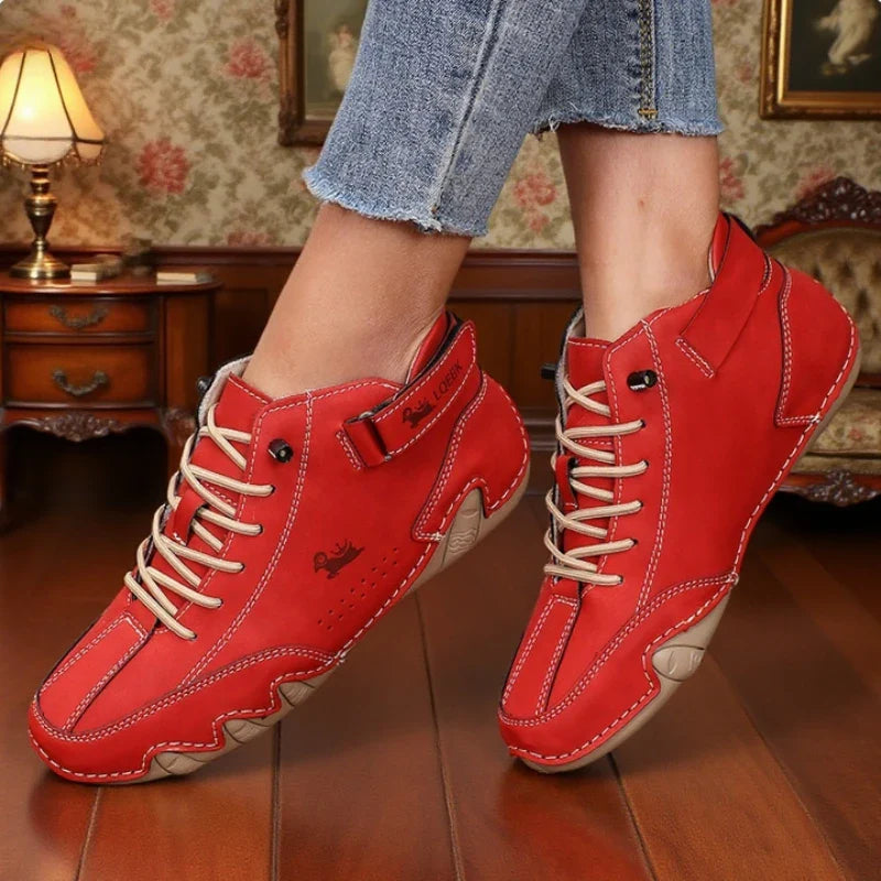 Leather High Top Ankle Boots