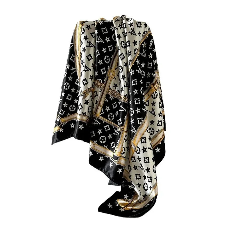 Large Square Silk Head Scarf