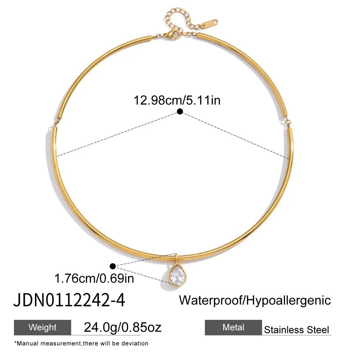 Geometric Zircon Gold Choker