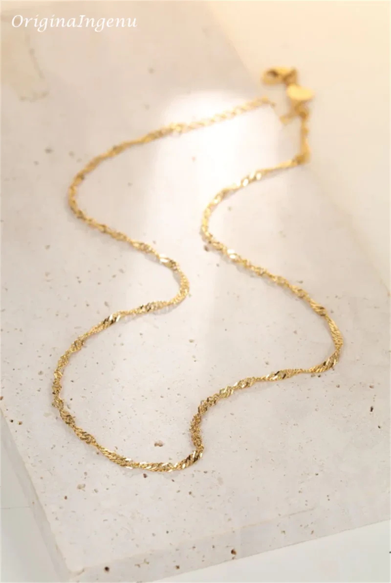 Dainty Rope Chain Necklace Gold