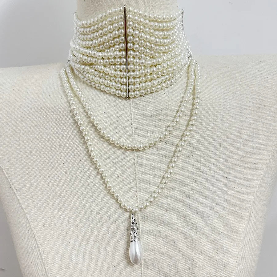 Pearl Fringe Choker Necklace