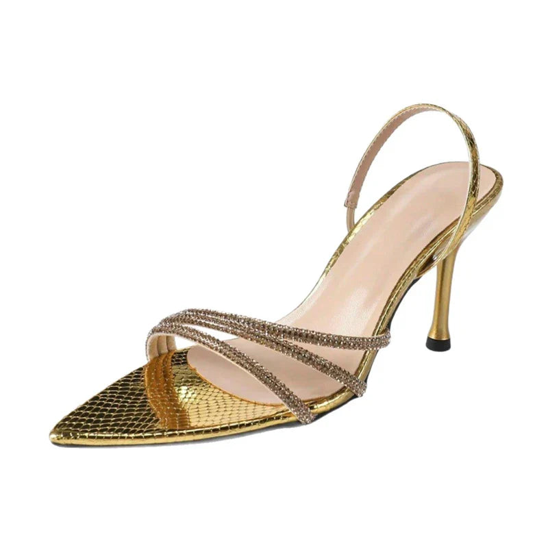 Crystal Slingback High Heel Pumps