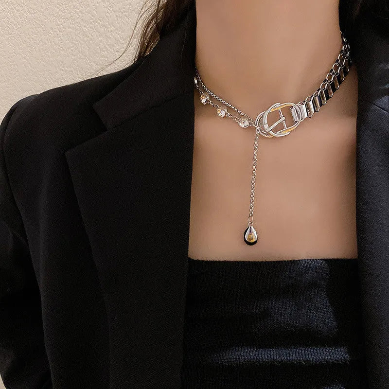 Geometric Crystal Pendant Necklace