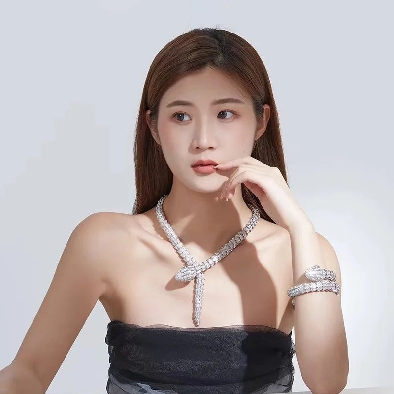 Snake Shape Zircon Jewelry Set