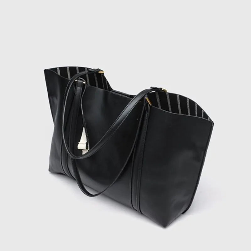 Minimalist Leather Tote Shoulder Bag