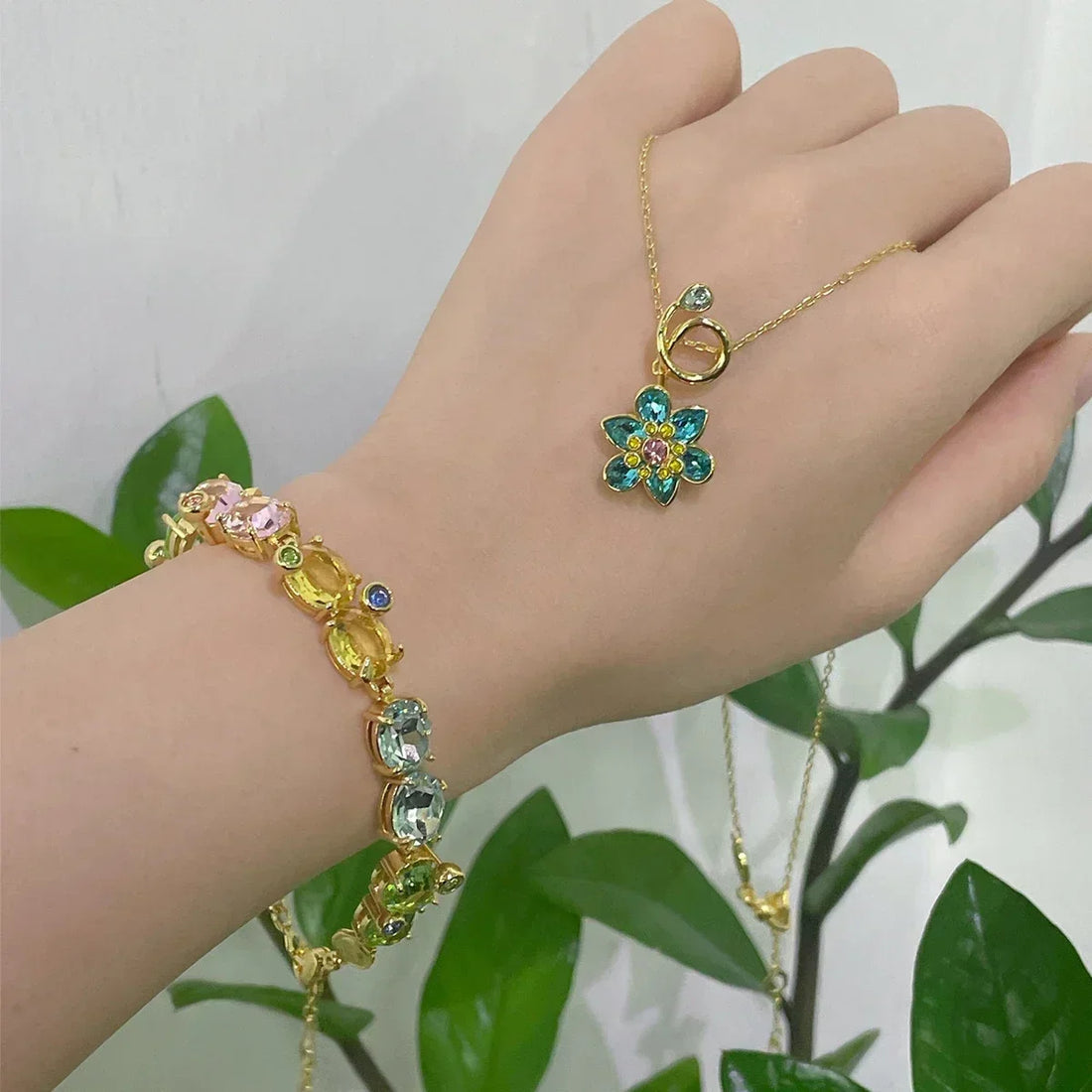 Flower Crystal Jewelry Set