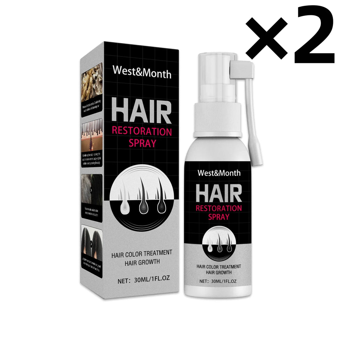 Black Hair Color Restoring Spray