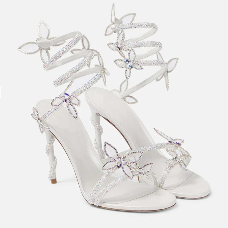 Crystal Butterfly Strap Sandals