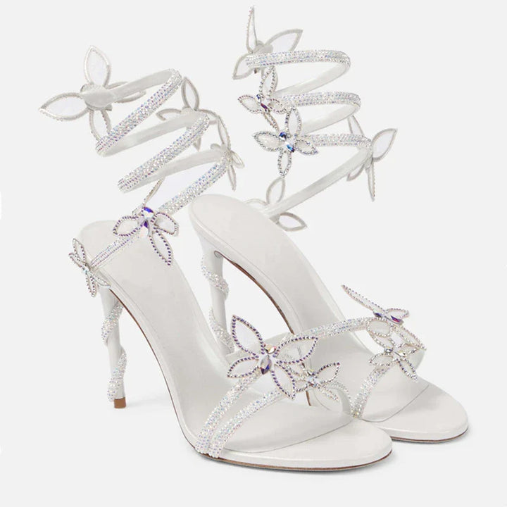 Crystal Butterfly Strap Sandals