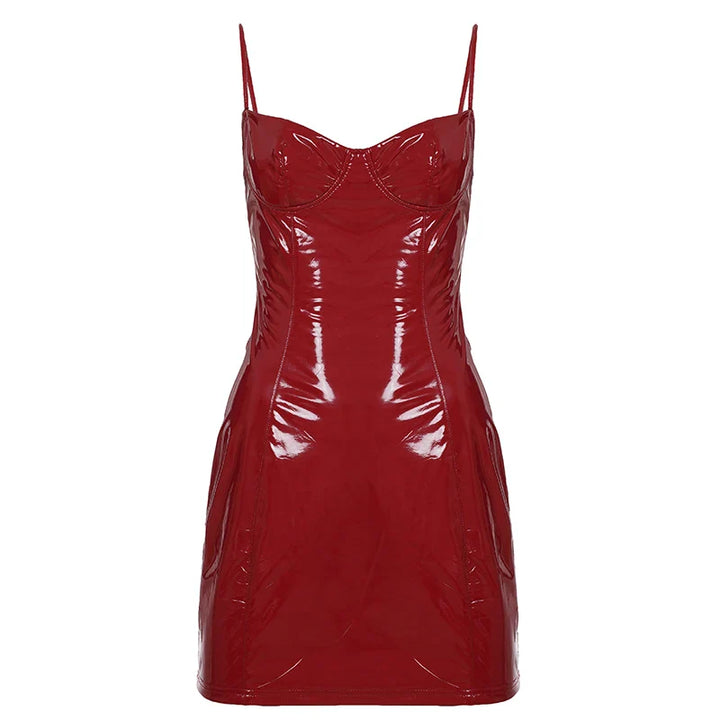 PU Leather Bodycon Mini Dress
