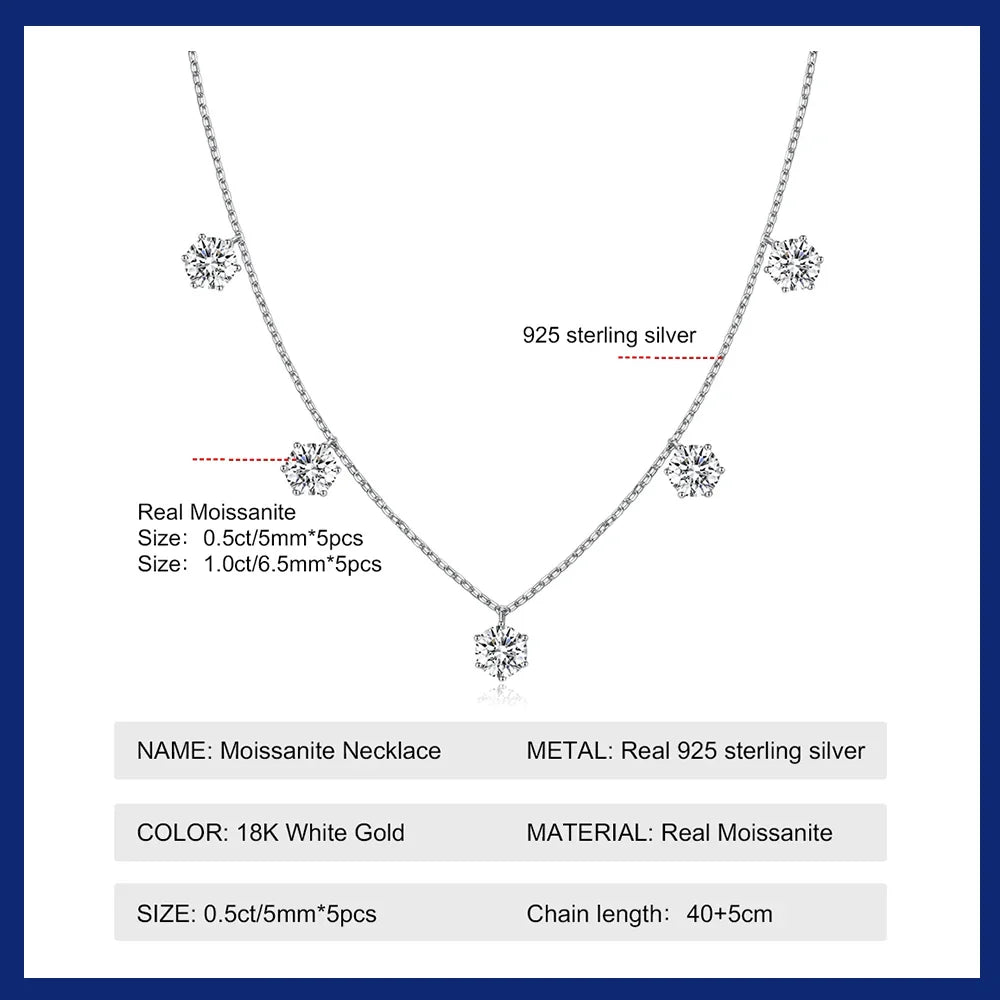 Moissanite Tennis Chain Necklace