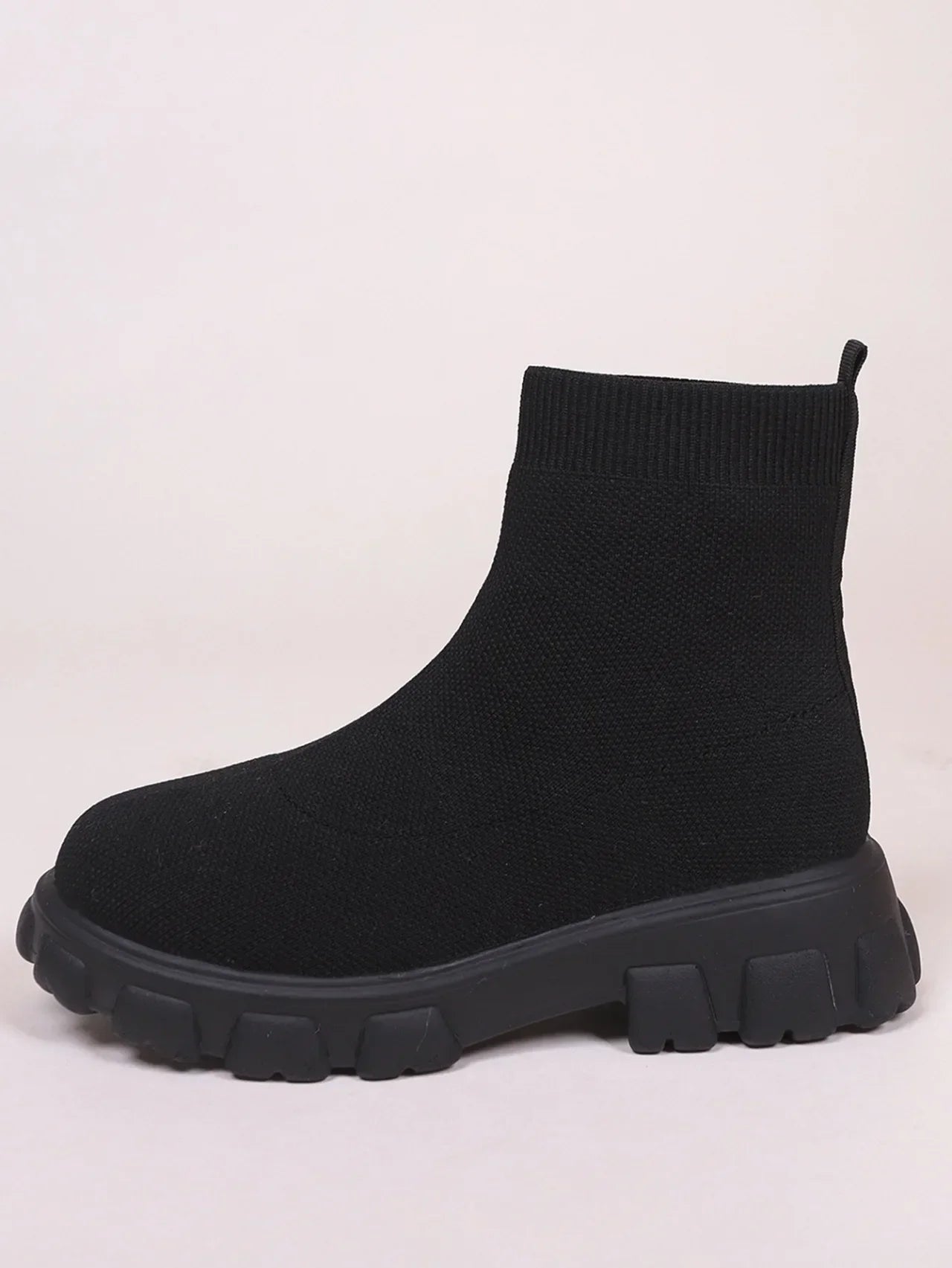 Knitted Platform Sock Ankle Boots