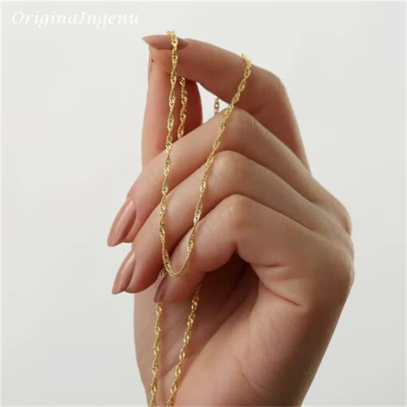 Dainty Rope Chain Necklace Gold