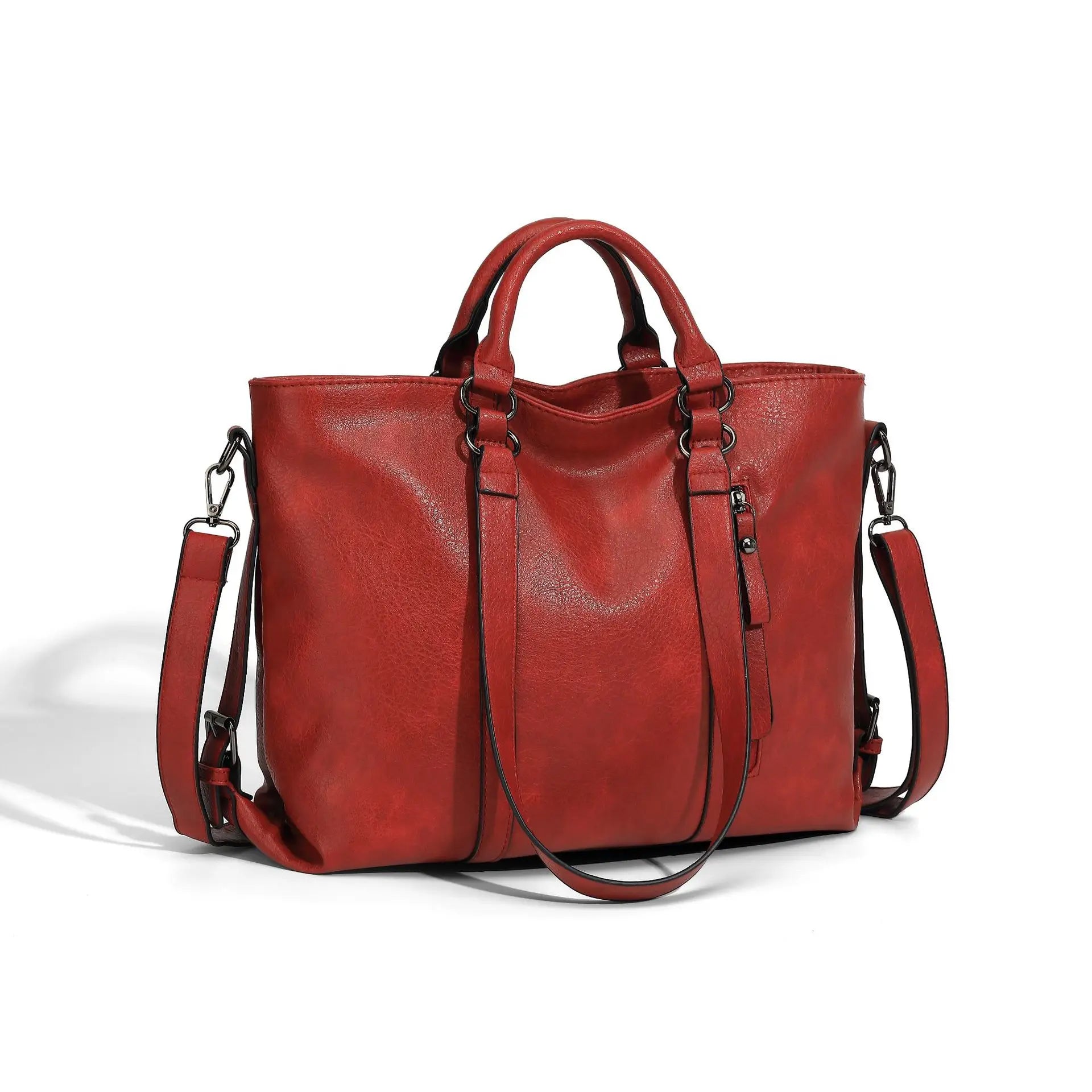 Retro Soft Leather Tote Handbag