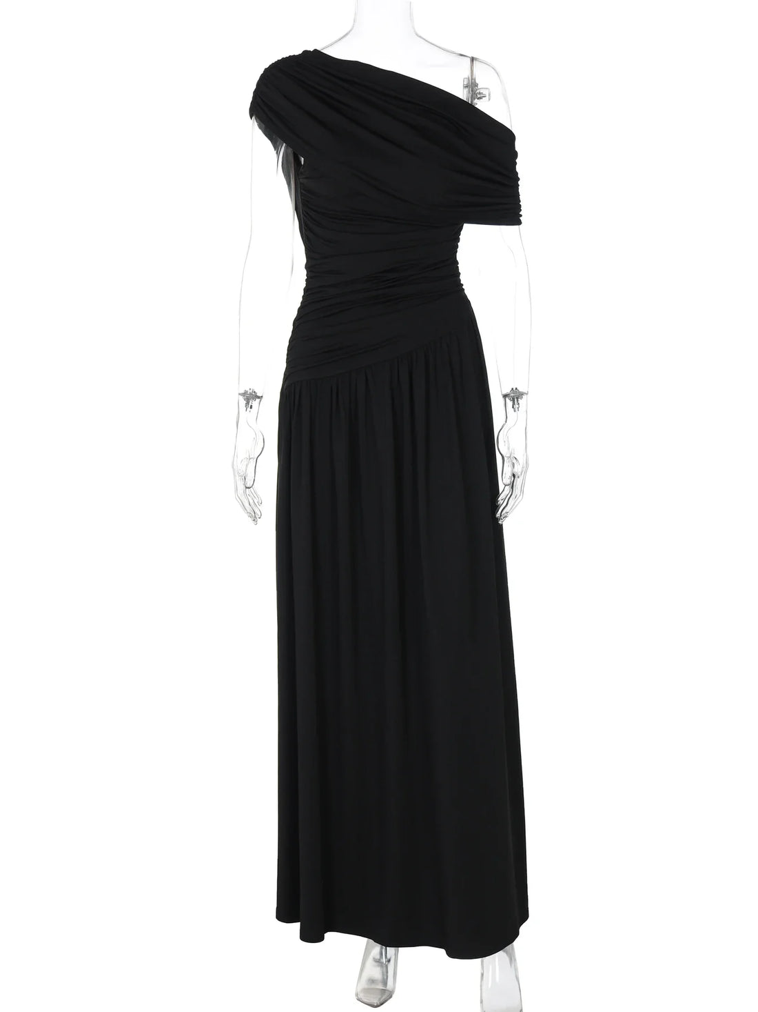 One Shoulder Ruched Maxi Dress