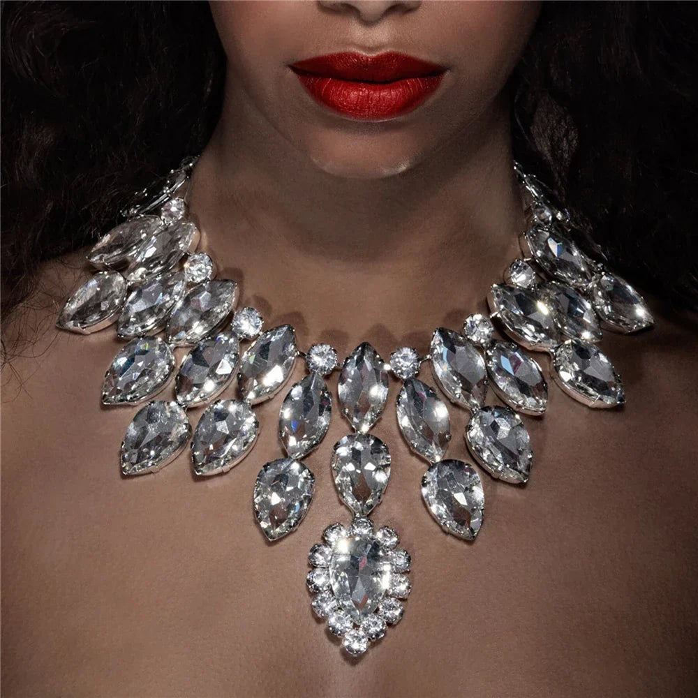 Rhinestone Crystal Statement Necklace