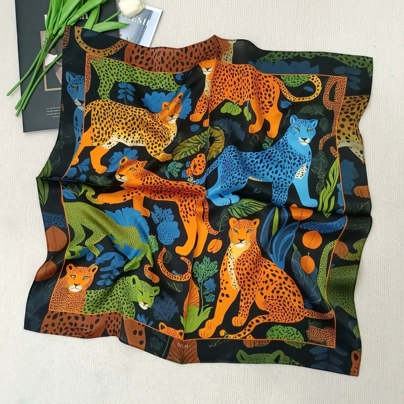 Zebra Print Silk Winter Scarf