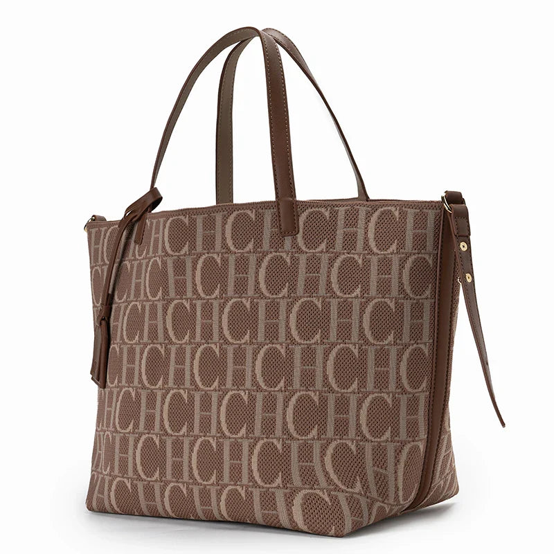 Alphabet Print Large Handbag