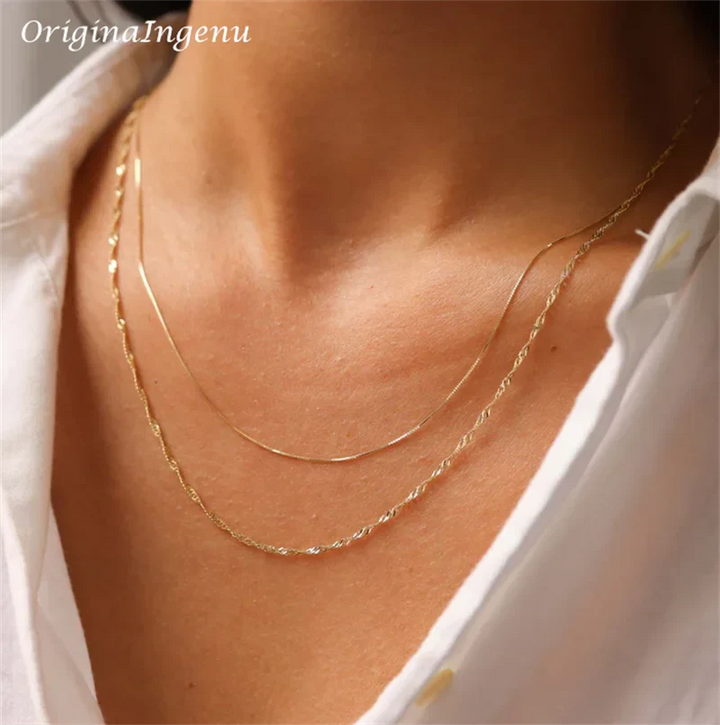 Dainty Rope Chain Necklace Gold