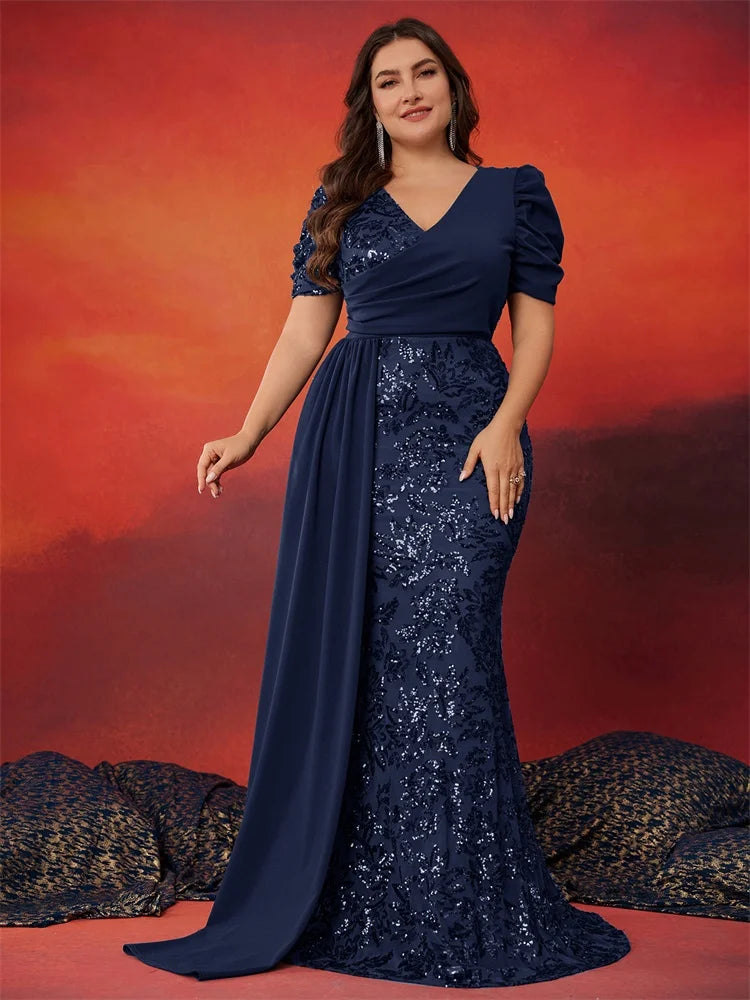 Plus Size Sequin Evening Dress