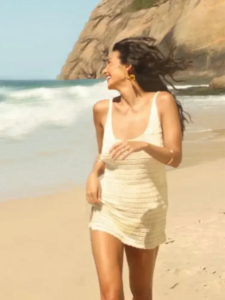 Sleeveless Cutout Beach Mini Dress