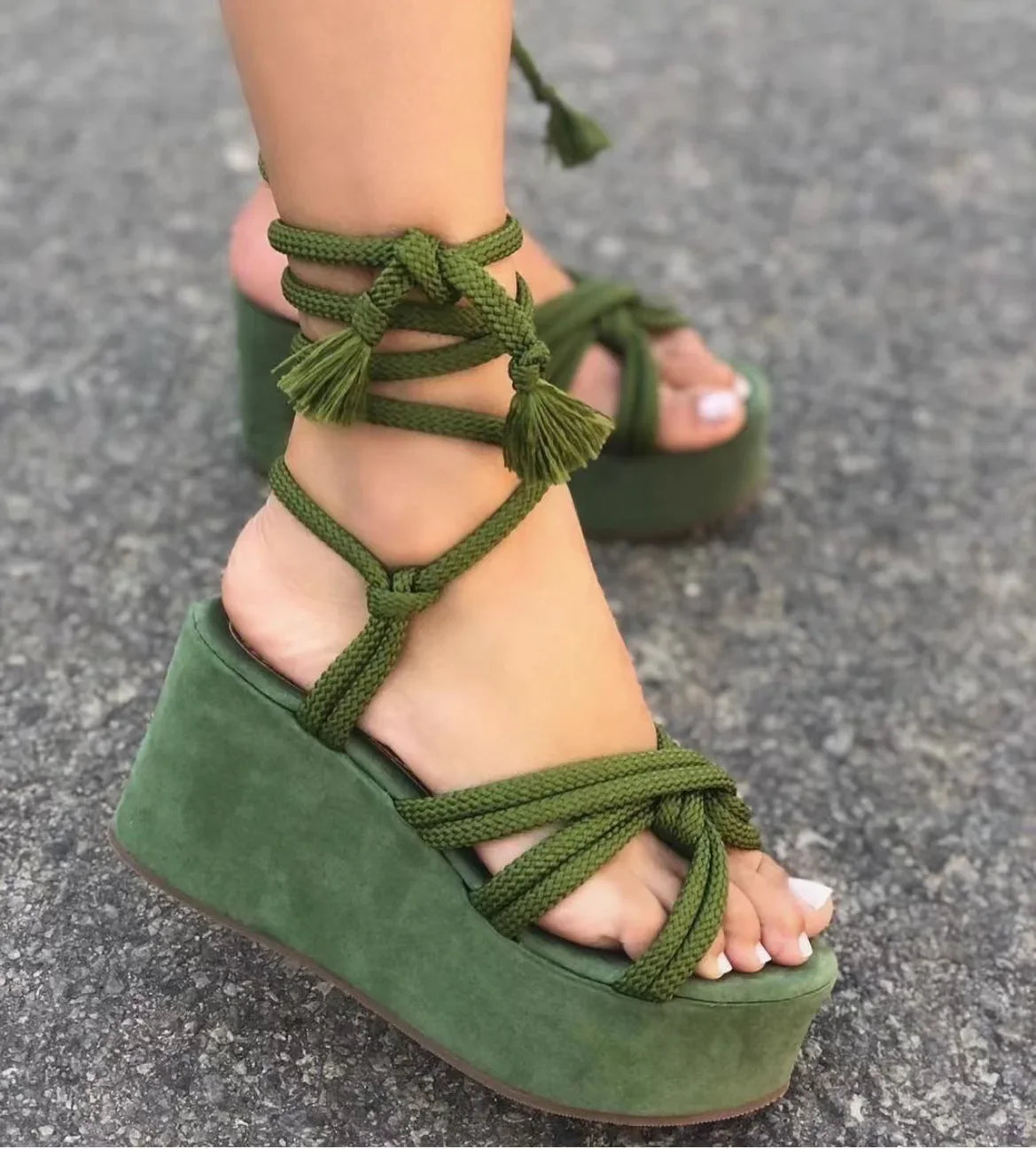 Strappy Platform Wedge Sandals