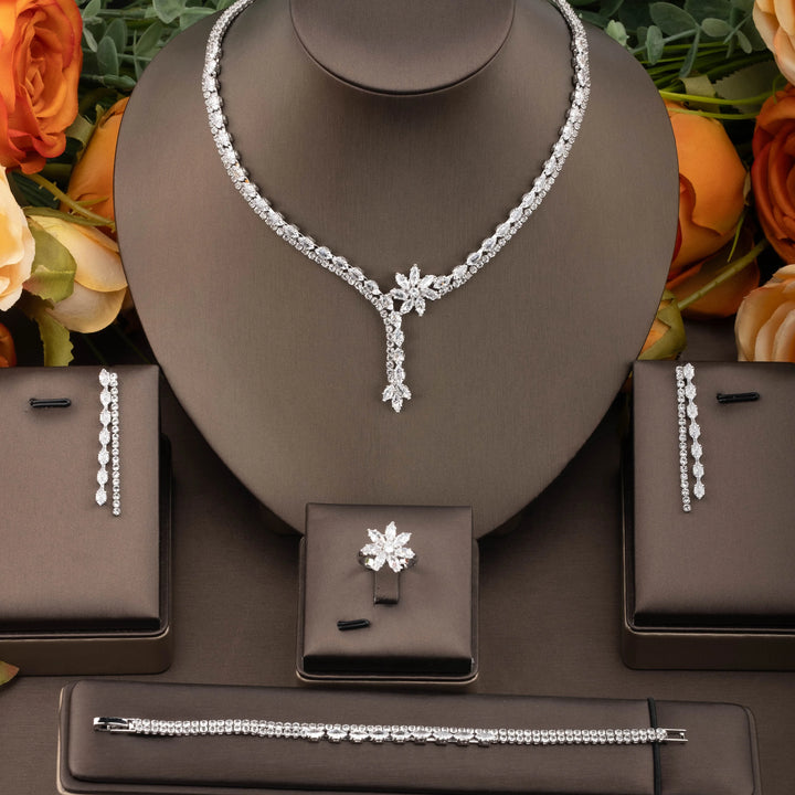 Flower Zirconia Jewelry Set