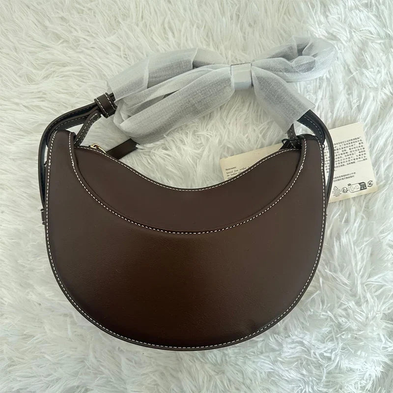 Crescent Zipper Shoulder Crossbody Bag