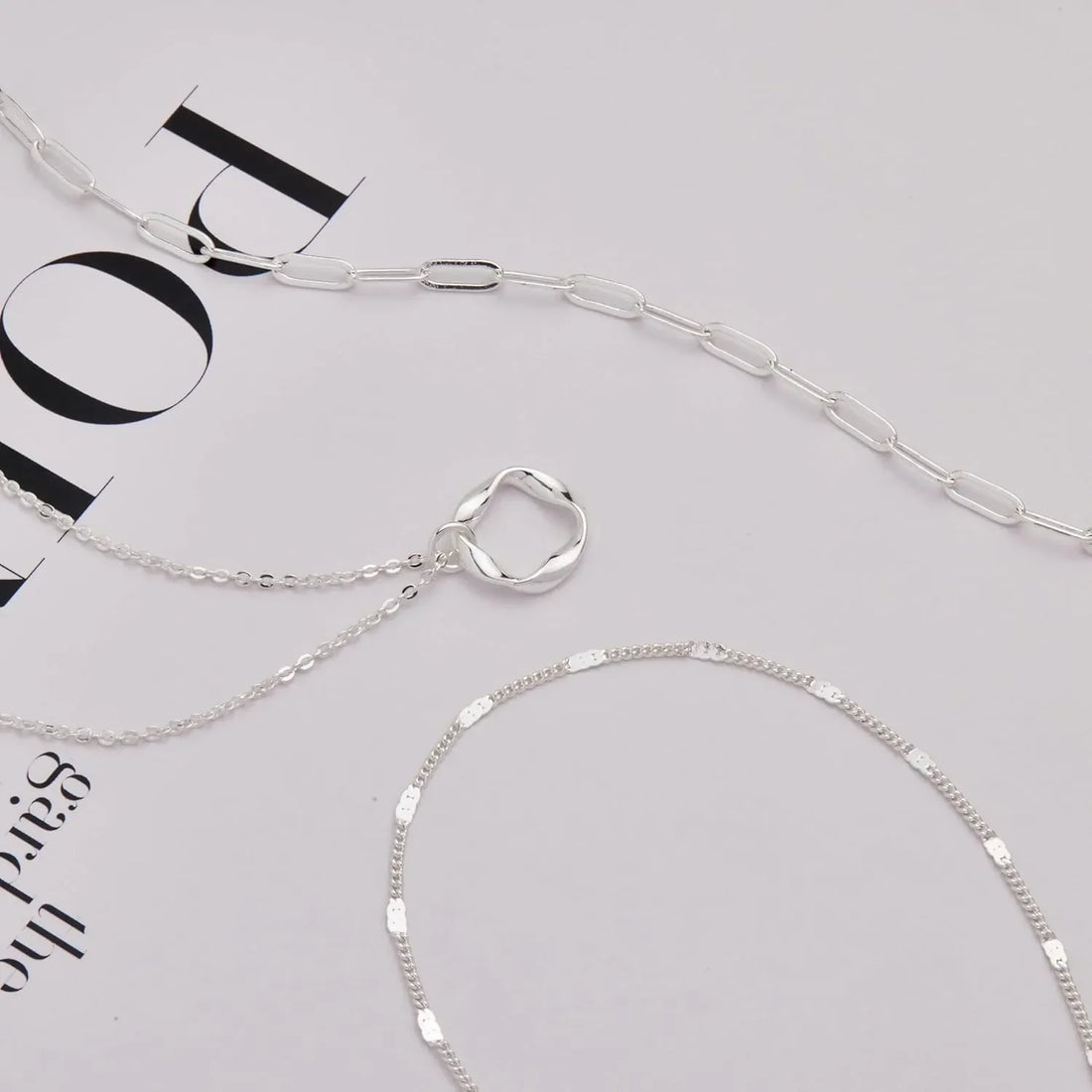 Layered Chain Pendant Necklace Set