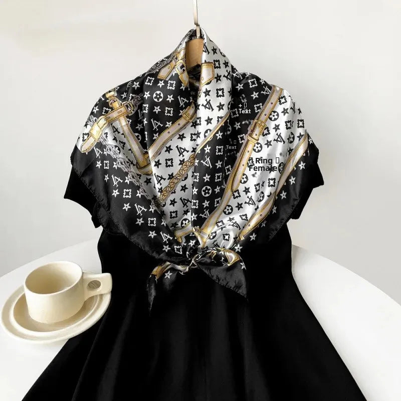 Large Square Silk Head Scarf
