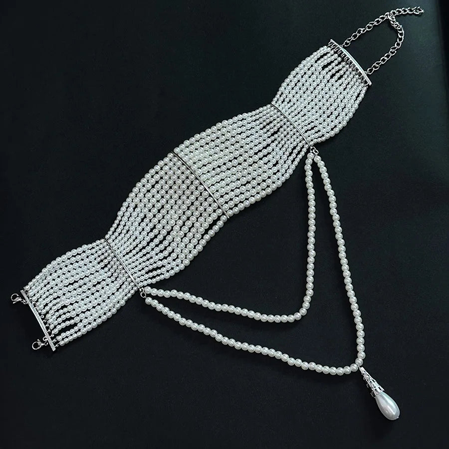 Pearl Fringe Choker Necklace