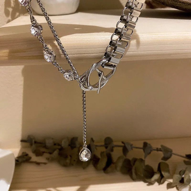 Geometric Crystal Pendant Necklace