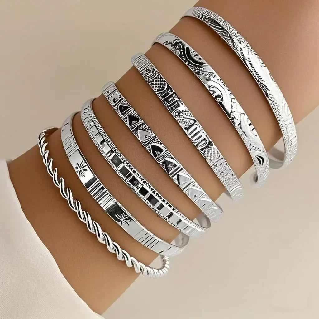Punk Stainless Steel Bracelet Set