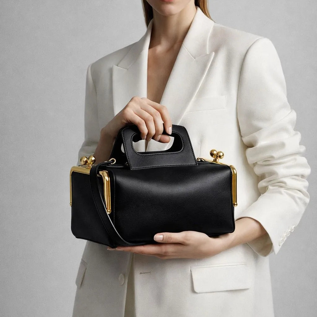 Kiss Lock Frame Shoulder Bag