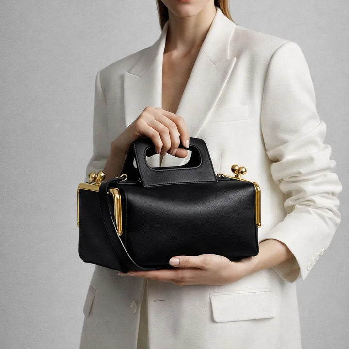 Kiss Lock Frame Shoulder Bag