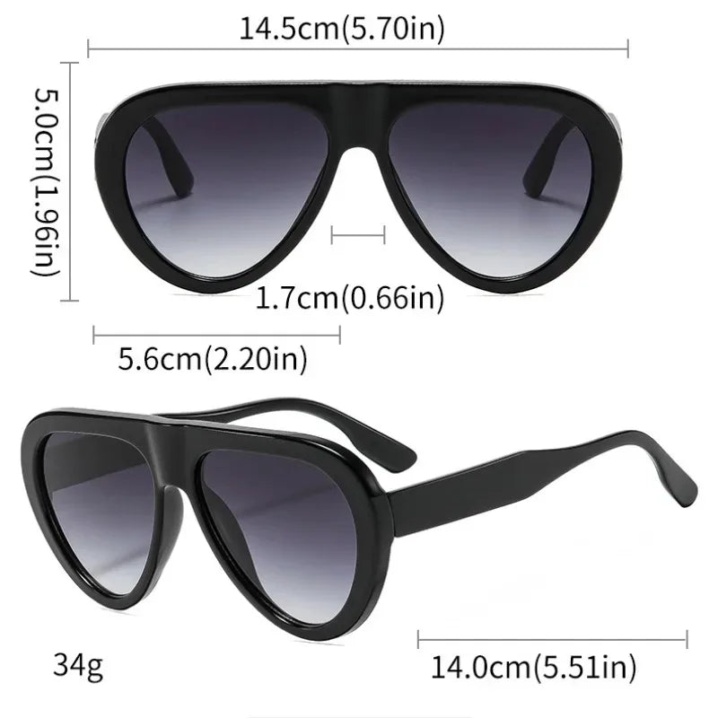 Vintage Oval Oversized Sunglasses