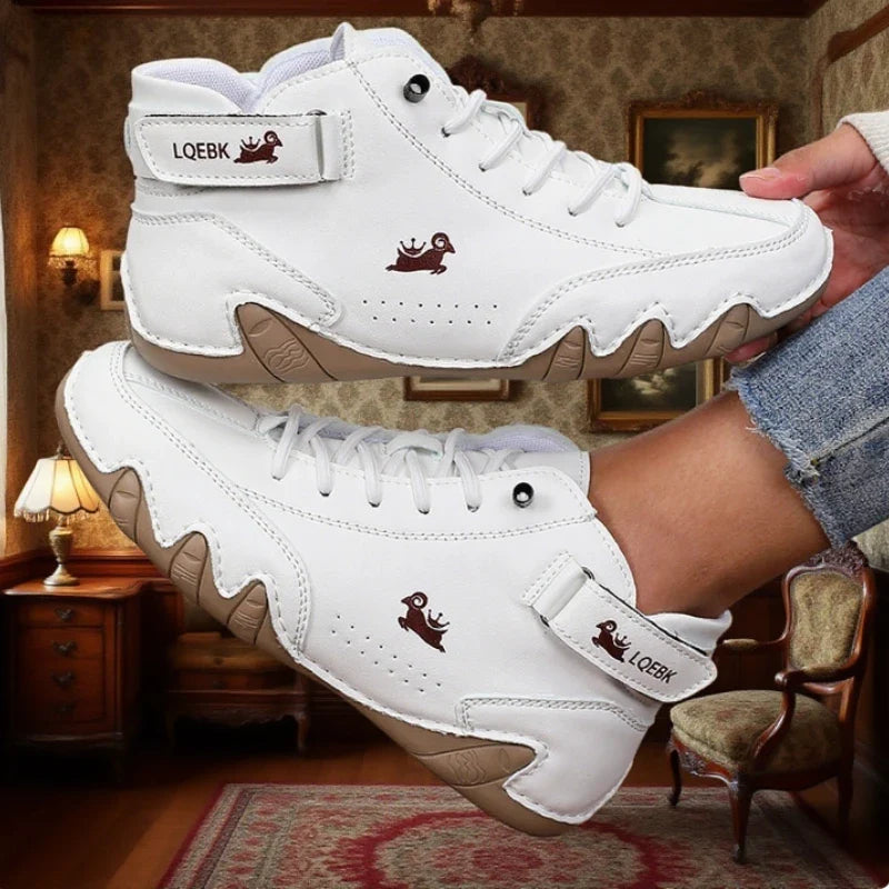 Leather High Top Ankle Boots