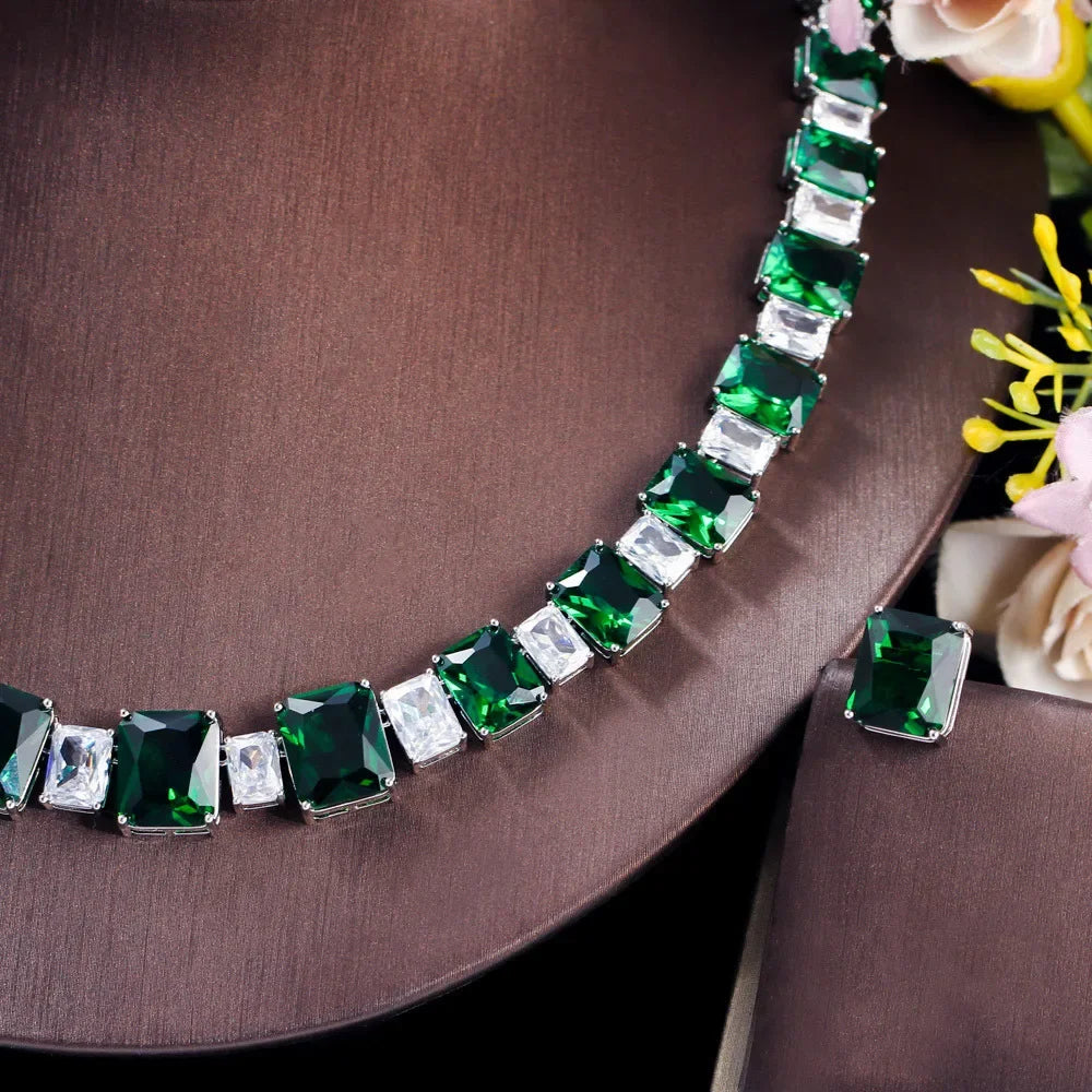 Emerald Diamond Jewelry Set