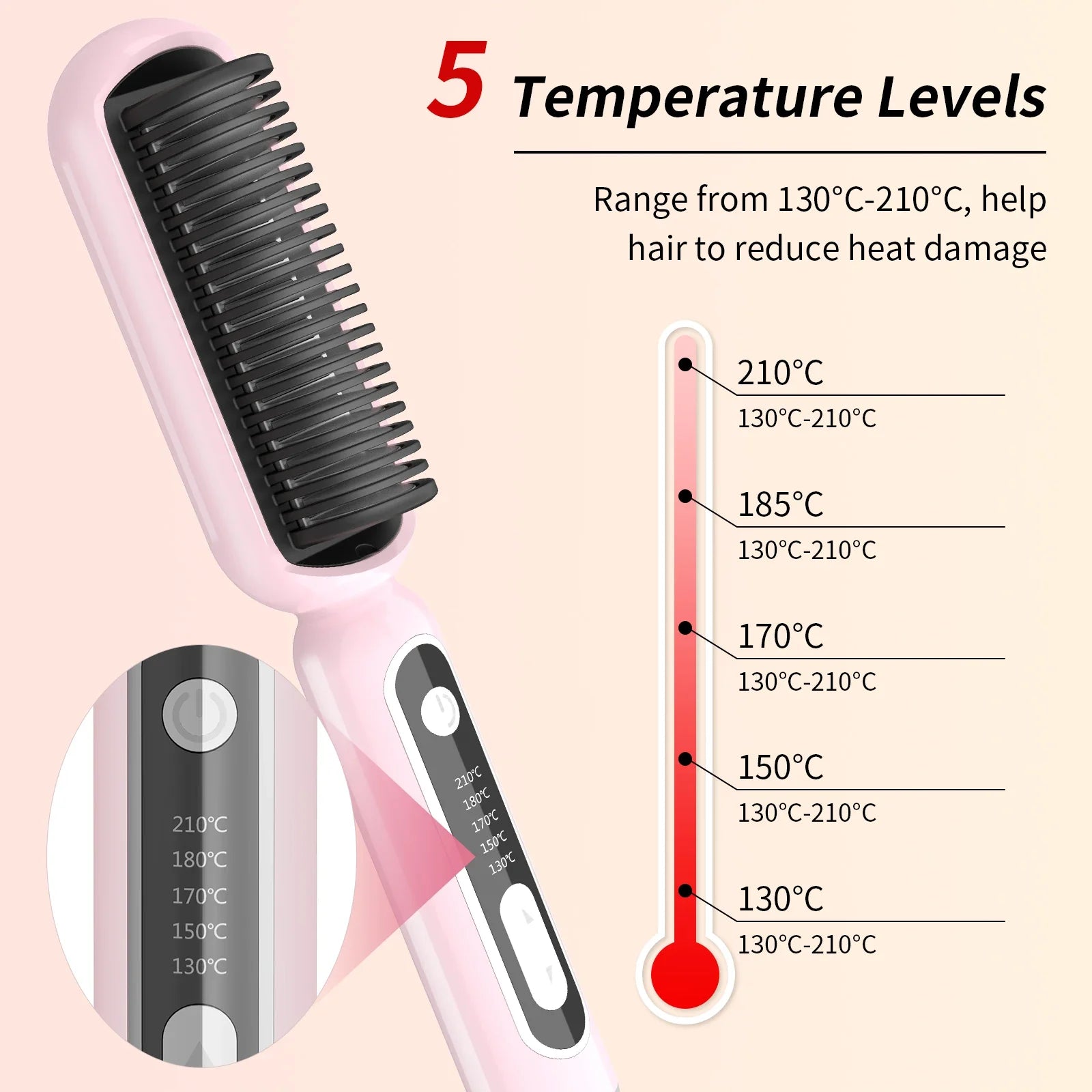 Fast Heating Hair Straightening Comb