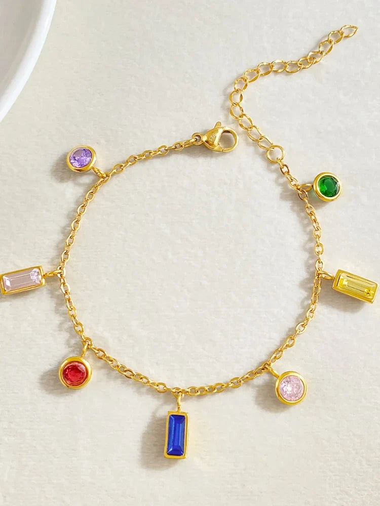 Zircon Necklace Bracelet Jewelry Set
