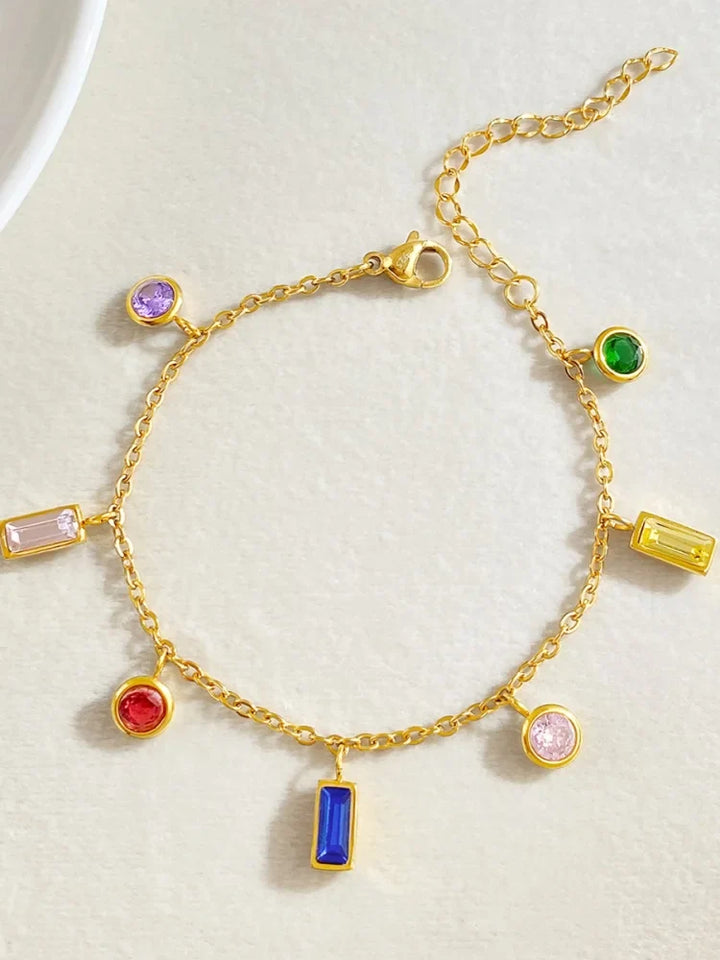 Zircon Necklace Bracelet Jewelry Set