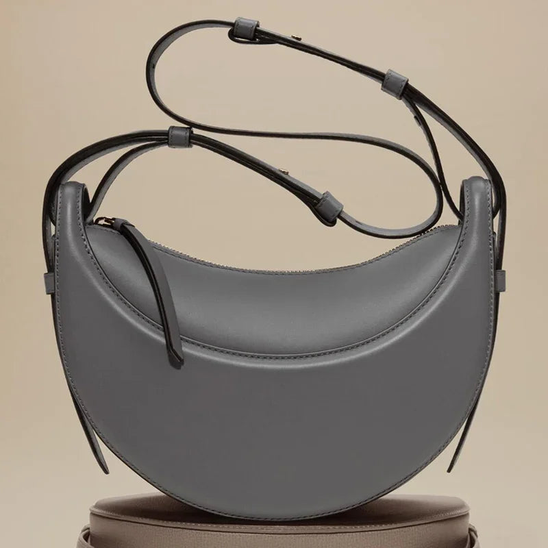 Crescent Zipper Shoulder Crossbody Bag