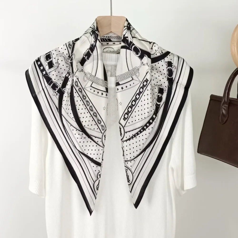 Zebra Print Silk Winter Scarf