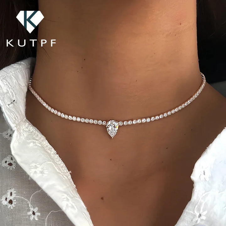 Moissanite Tennis Pendant Necklace